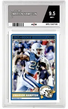 2025 SCORE #37 OMARION HAMPTON MPE 9.5 MINT+ — graded card up for auction