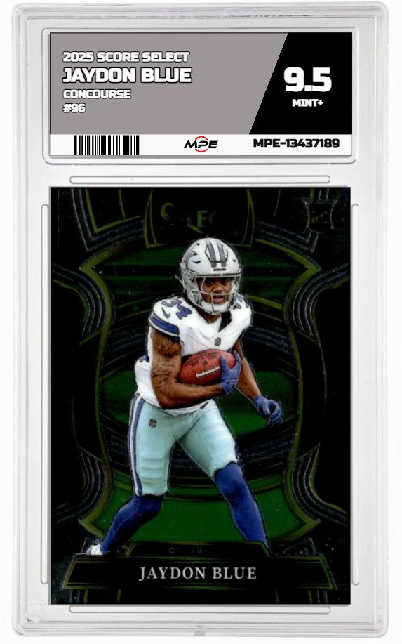 2025 SCORE SELECT CONCOURSE #96 JAYDON BLUE MPE 9.5 MINT+ — graded card auctioned from the MPE vault