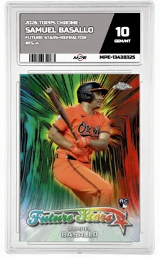 2026 TOPPS CHROME FUTURE STARS-REFRACTOR #FS-4 SAMUEL BASALLO MPE 10 GEM/MT — graded card up for auction