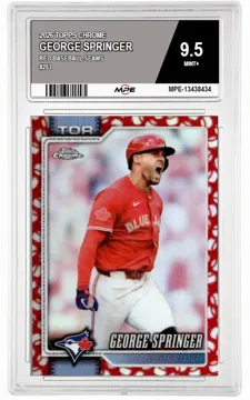 2026 TOPPS CHROME RED BASEBALL SEAMS #253 GEORGE SPRINGER MPE 9.5 MINT+ — graded card up for auction