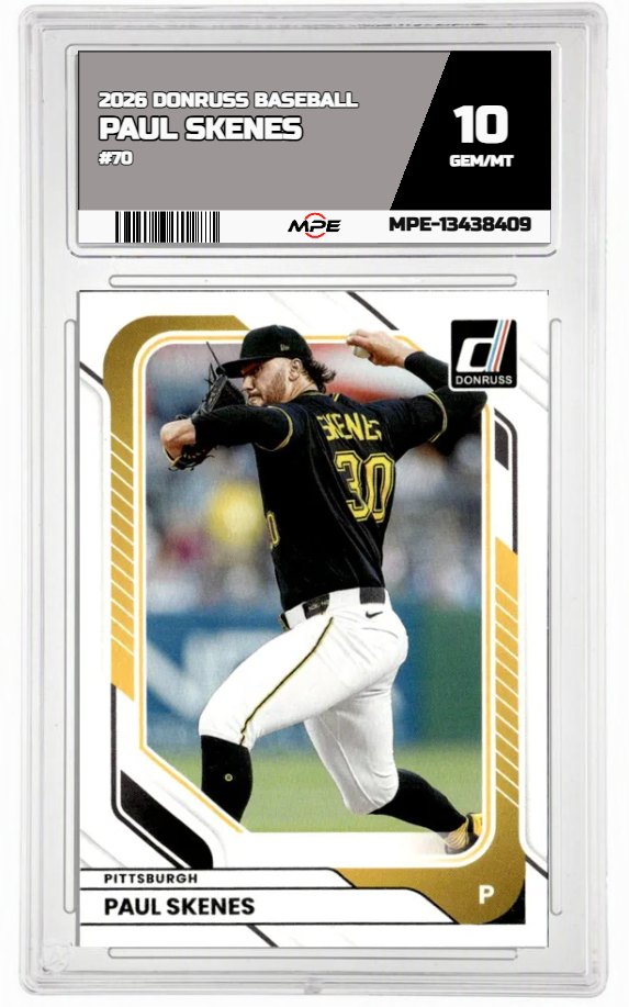 2026 DONRUSS BASEBALL #70 PAUL SKENES MPE 10 GEM/MT — graded card auctioned from the MPE vault