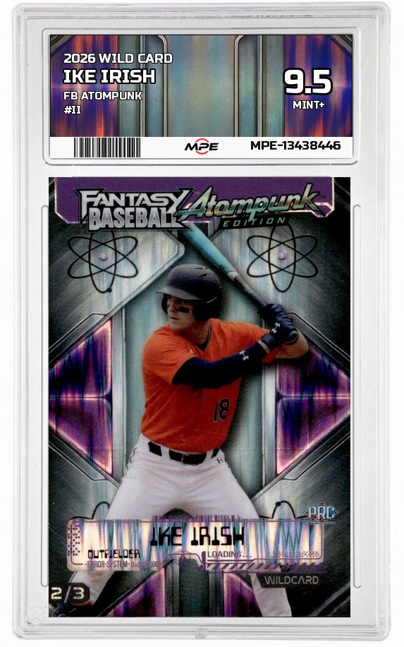 2026 WILD CARD FB ATOMPUNK #II IKE IRISH MPE 9.5 MINT+ — graded card auctioned from the MPE vault