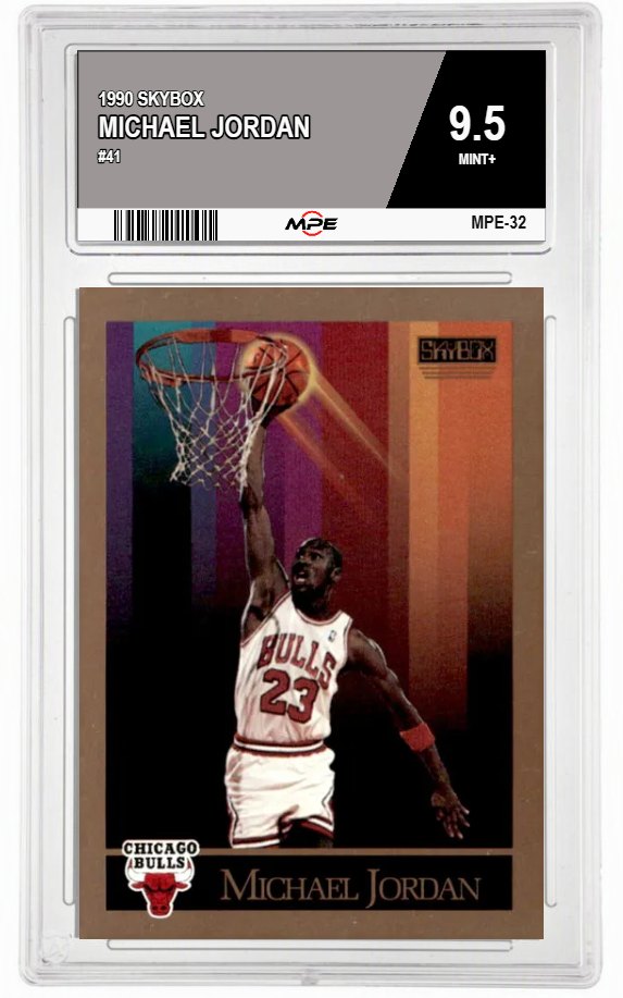 1990 SKYBOX #41 MICHAEL JORDAN MPE 9.5 MINT+ — graded card auctioned from the MPE vault