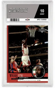 1999 UPPER DECK TRIBUTE #24 MICHAEL JORDAN MPE 10 GEM/MT — graded card up for auction