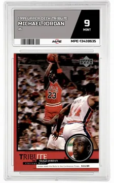 1999 UPPER DECK TRIBUTE #6 MICHAEL JORDAN MPE 9 MINT — graded card up for auction
