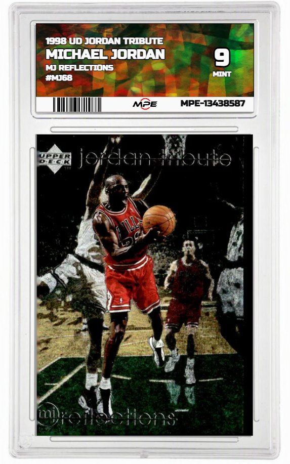1998 UD JORDAN TRIBUTE MJ REFLECTIONS #MJ68 MICHAEL JORDAN MPE 9 MINT — graded card auctioned from the MPE vault