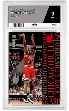 1995 COLLECTOR'S CHOICE HE'S BACK #M2 MICHAEL JORDAN MPE 9 MINT — graded card up for auction