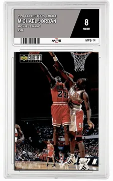 1997 COLLECTOR'S CHOICE MICHAEL'S MAGIC #386 MICHAEL JORDAN MPE 8 NM/MT — graded card up for auction
