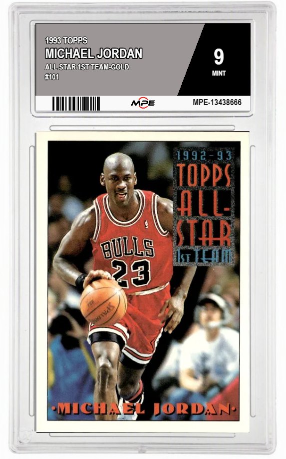 1993 TOPPS ALL STAR 1ST TEAM-GOLD #101 MICHAEL JORDAN MPE 9 MINT — graded card auctioned from the MPE vault