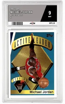 1995 TOPPS ACTIVE LEADERS #1 MICHAEL JORDAN MPE 9 MINT — graded card up for auction
