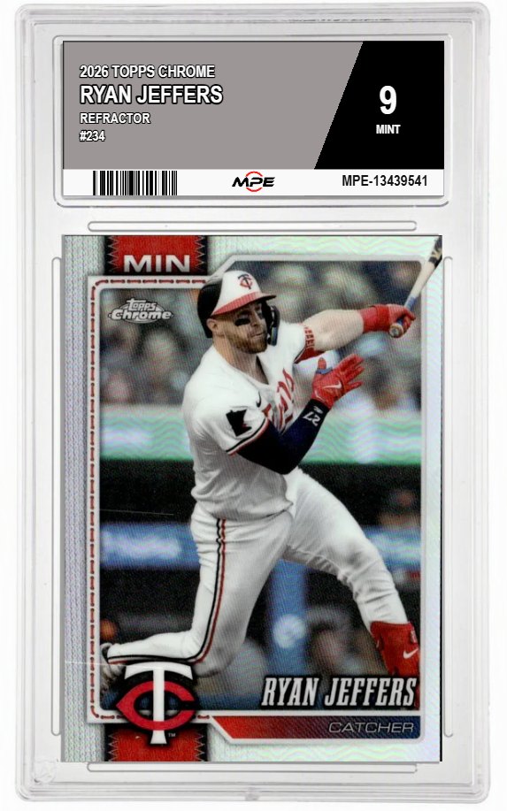 2026 TOPPS CHROME REFRACTOR #234 RYAN JEFFERS MPE 9 MINT — graded card auctioned from the MPE vault
