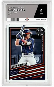 2026 STARS & STRIPES SILVER PRIZM #39 DREW BURRESS MPE 9 MINT — graded card up for auction