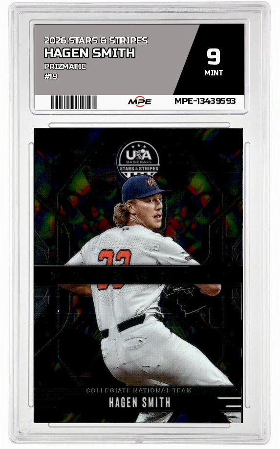 2026 STARS & STRIPES PRIZMATIC #19 HAGEN SMITH MPE 9 MINT — graded card auctioned from the MPE vault