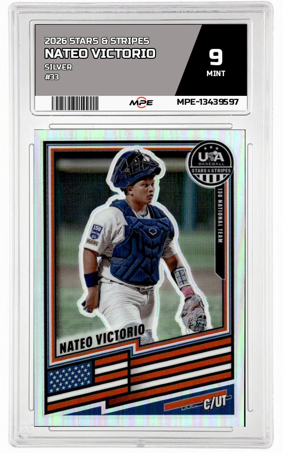 2026 STARS & STRIPES SILVER #33 NATEO VICTORIO MPE 9 MINT — graded card auctioned from the MPE vault