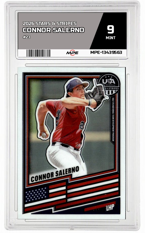 2026 STARS & STRIPES #23 CONNOR SALERNO MPE 9 MINT — graded card auctioned from the MPE vault
