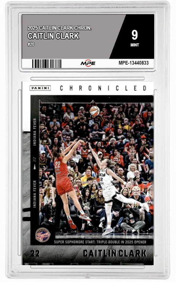 2025 CAITLIN CLARK CHRON. #20 CAITLIN CLARK MPE 9 MINT — graded card auctioned from the MPE vault