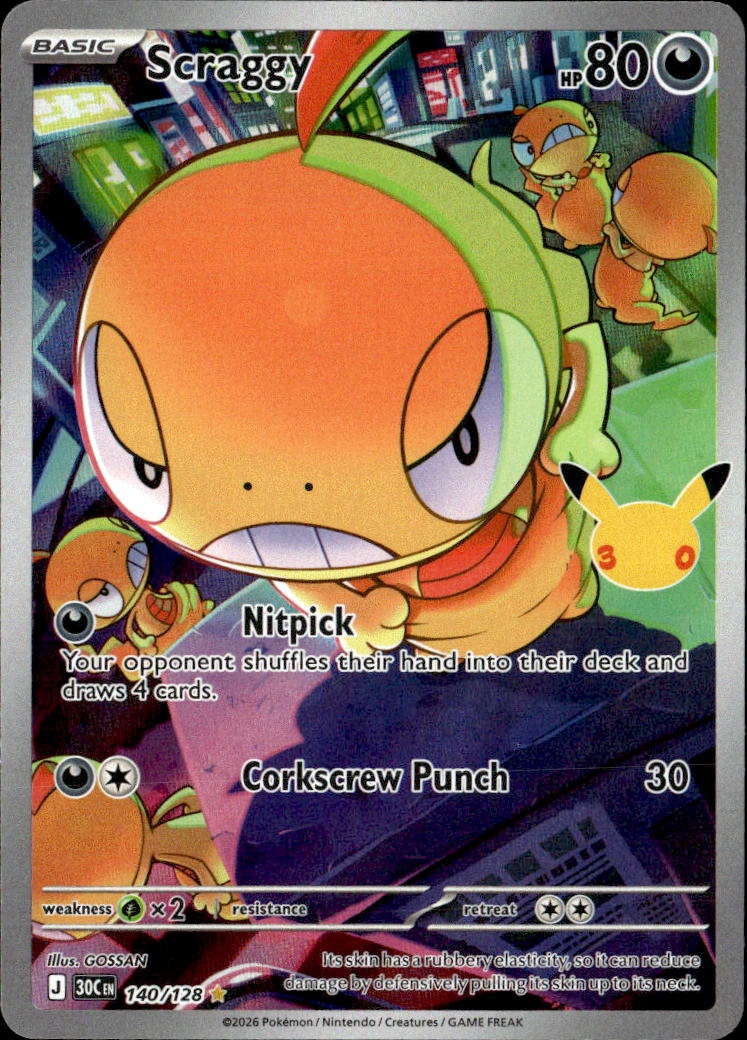 2026 Pokemon 30C En Scraggy graded slab