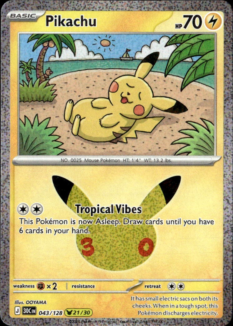 2026 Pokemon 30C En Pikachu graded slab