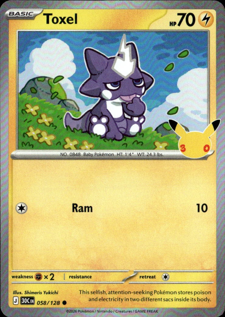 2026 Pokemon 30C En Toxel graded slab