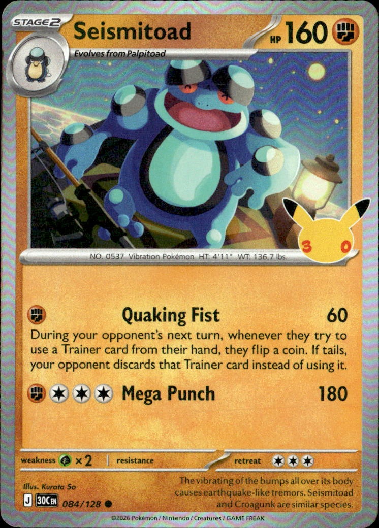 2026 Pokemon 30C En Seismitoad graded slab