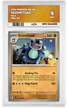 2026 POKEMON 30C EN HOLO #084/128 SEISMITOAD MPE 9 MINT — graded card up for auction