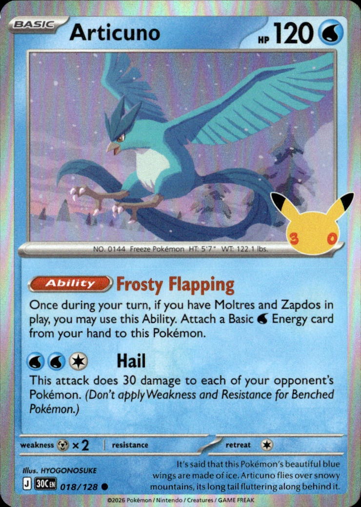 2026 Pokemon 30C En Articuno graded slab