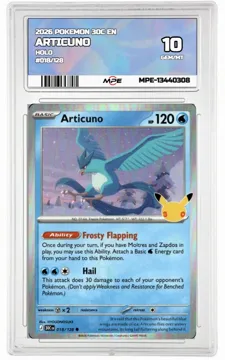 2026 POKEMON 30C EN HOLO #018/128 ARTICUNO MPE 10 GEM/MT — graded card up for auction
