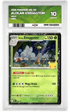2026 POKEMON 30C EN HOLO #094 ALOLAN EXEGGUTOR MPE 10 GEM/MT — graded card up for auction
