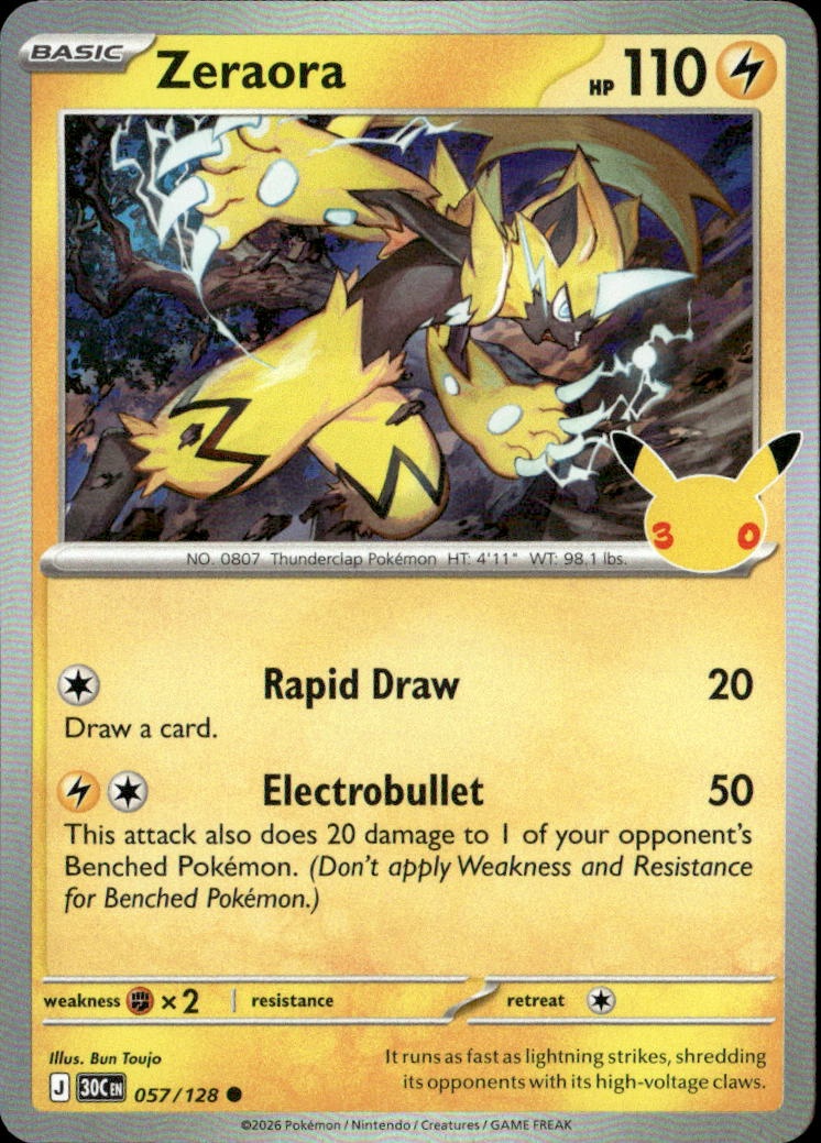 2026 Pokemon 30C En Zeraora graded slab