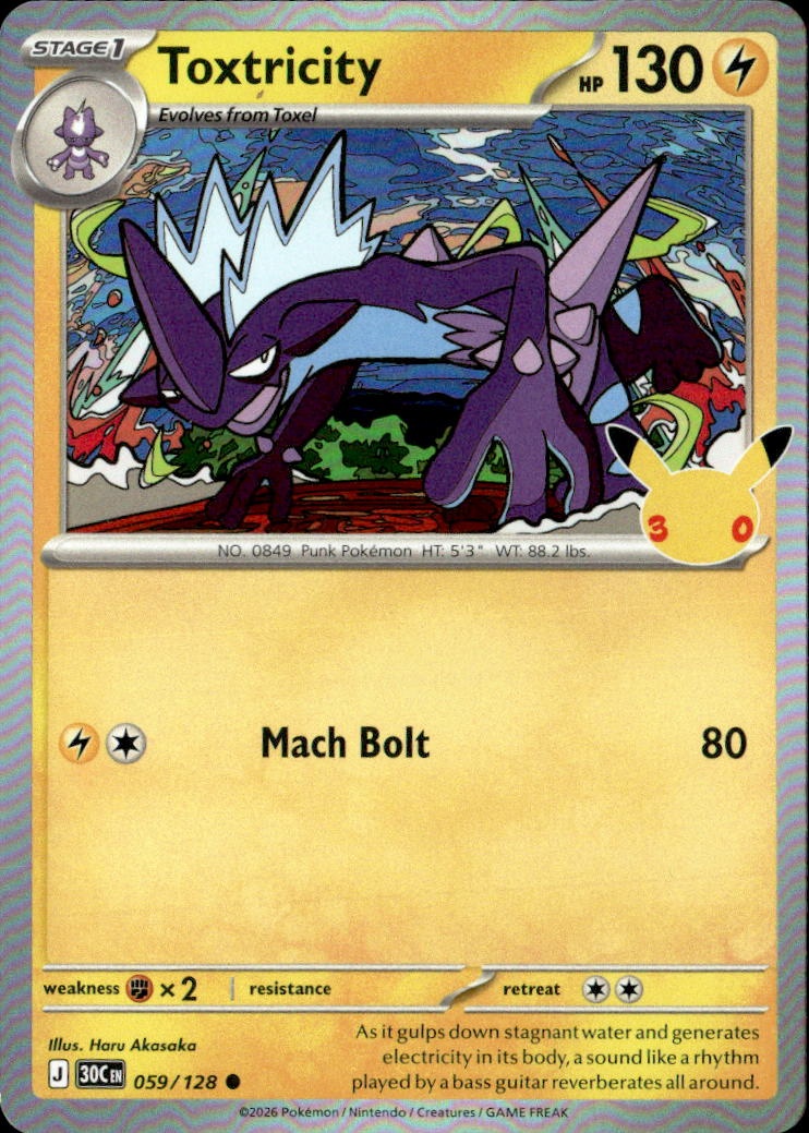 2026 Pokemon 30C En Toxtricity graded slab