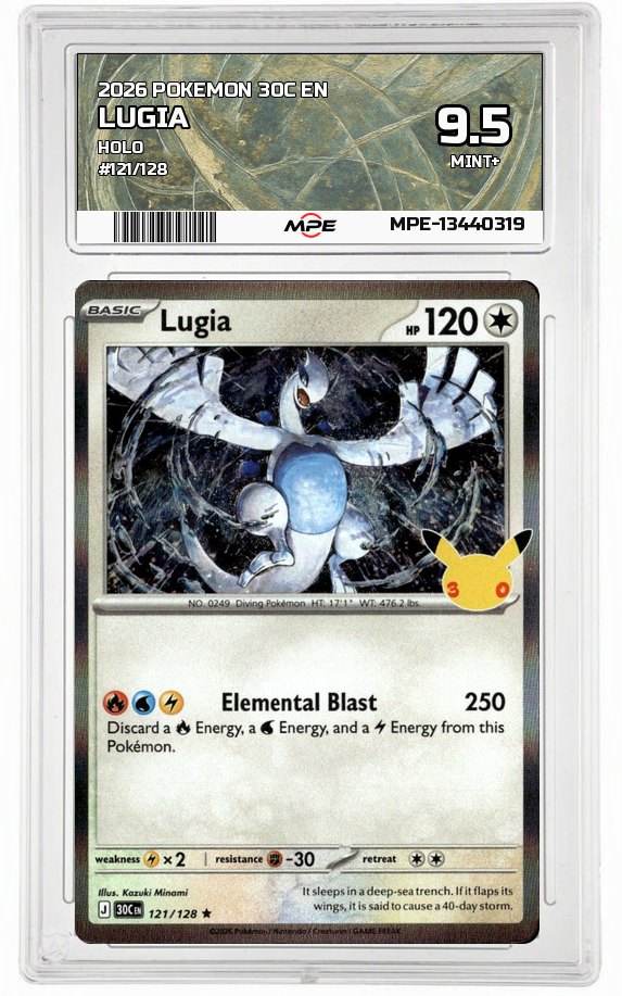 2026 POKEMON 30C EN HOLO #121/128 LUGIA MPE 9.5 MINT+ — graded card auctioned from the MPE vault