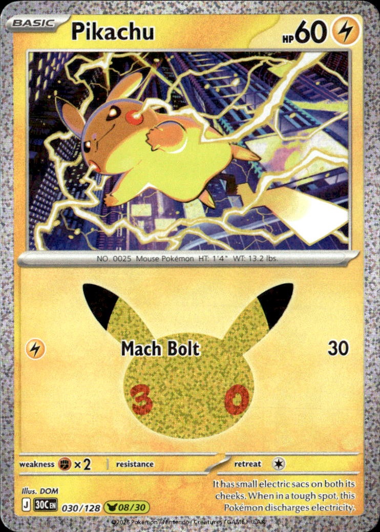 2026 Pokemon 30C En Pikachu graded slab