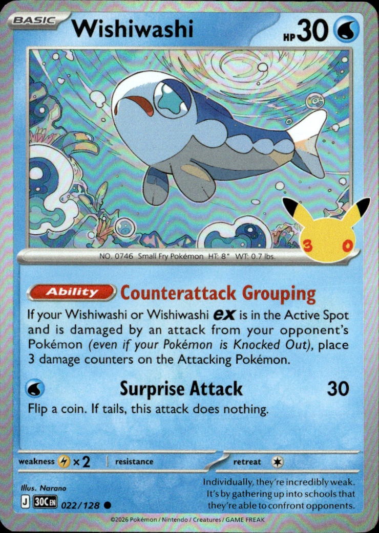 2026 Pokemon 30C En Wishiwashi graded slab