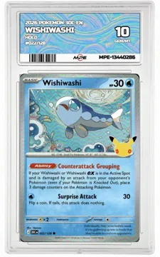2026 POKEMON 30C EN HOLO #022/128 WISHIWASHI MPE 10 GEM/MT — graded card up for auction