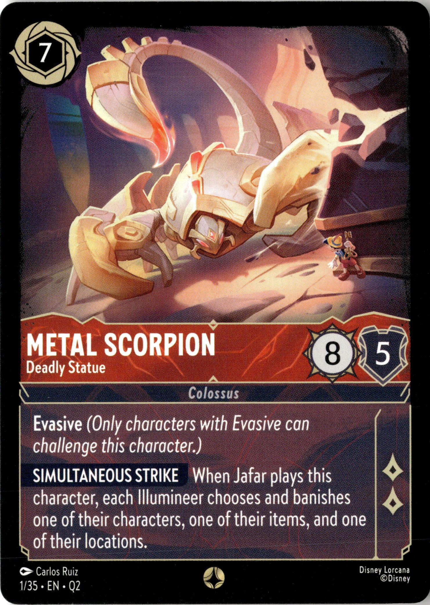 2025 Disney Lorcana En Q2 Metal Scorpion graded slab