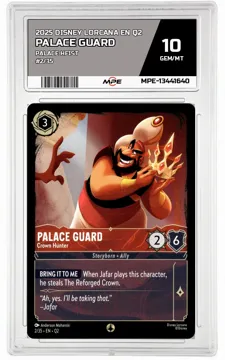 2025 DISNEY LORCANA EN Q2 PALACE HEIST #2/35 PALACE GUARD MPE 10 GEM/MT — graded card up for auction