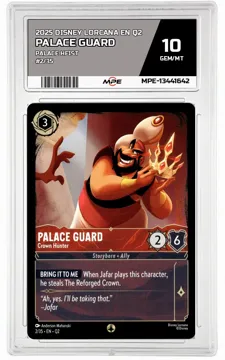 2025 DISNEY LORCANA EN Q2 PALACE HEIST #2/35 PALACE GUARD MPE 10 GEM/MT — graded card up for auction