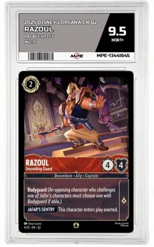 2025 DISNEY LORCANA EN Q2 PALACE HEIST #4/35 RAZOUL MPE 9.5 MINT+ — graded card up for auction