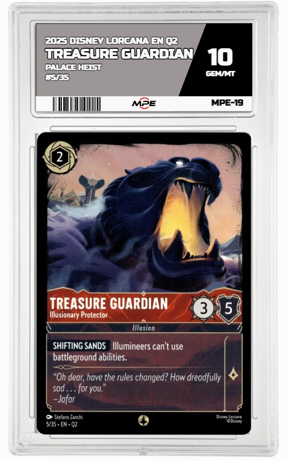 2025 DISNEY LORCANA EN Q2 PALACE HEIST #5/35 TREASURE GUARDIAN MPE 10 GEM/MT — graded card auctioned from the MPE vault