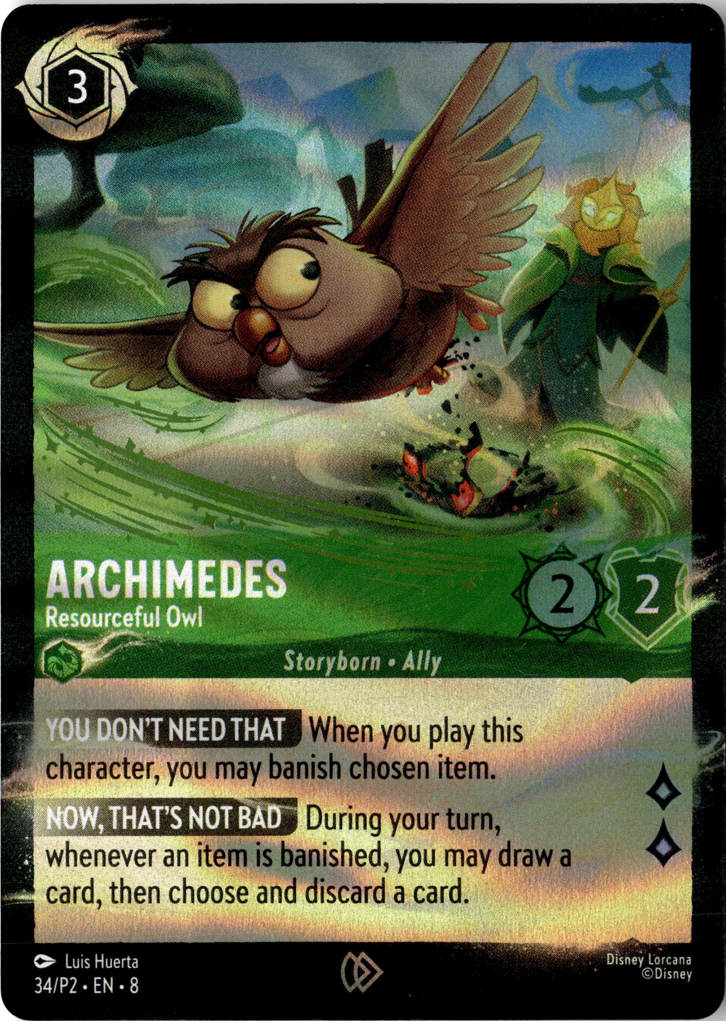 2025 Disney Lorcana En P2 Archimedes graded slab