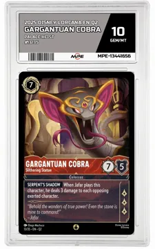 2025 DISNEY LORCANA EN Q2 PALACE HEIST #13/35 GARGANTUAN COBRA MPE 10 GEM/MT — graded card up for auction