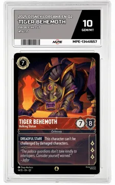 2025 DISNEY LORCANA EN Q2 PALACE HEIST #14/35 TIGER BEHEMOTH MPE 10 GEM/MT — graded card up for auction