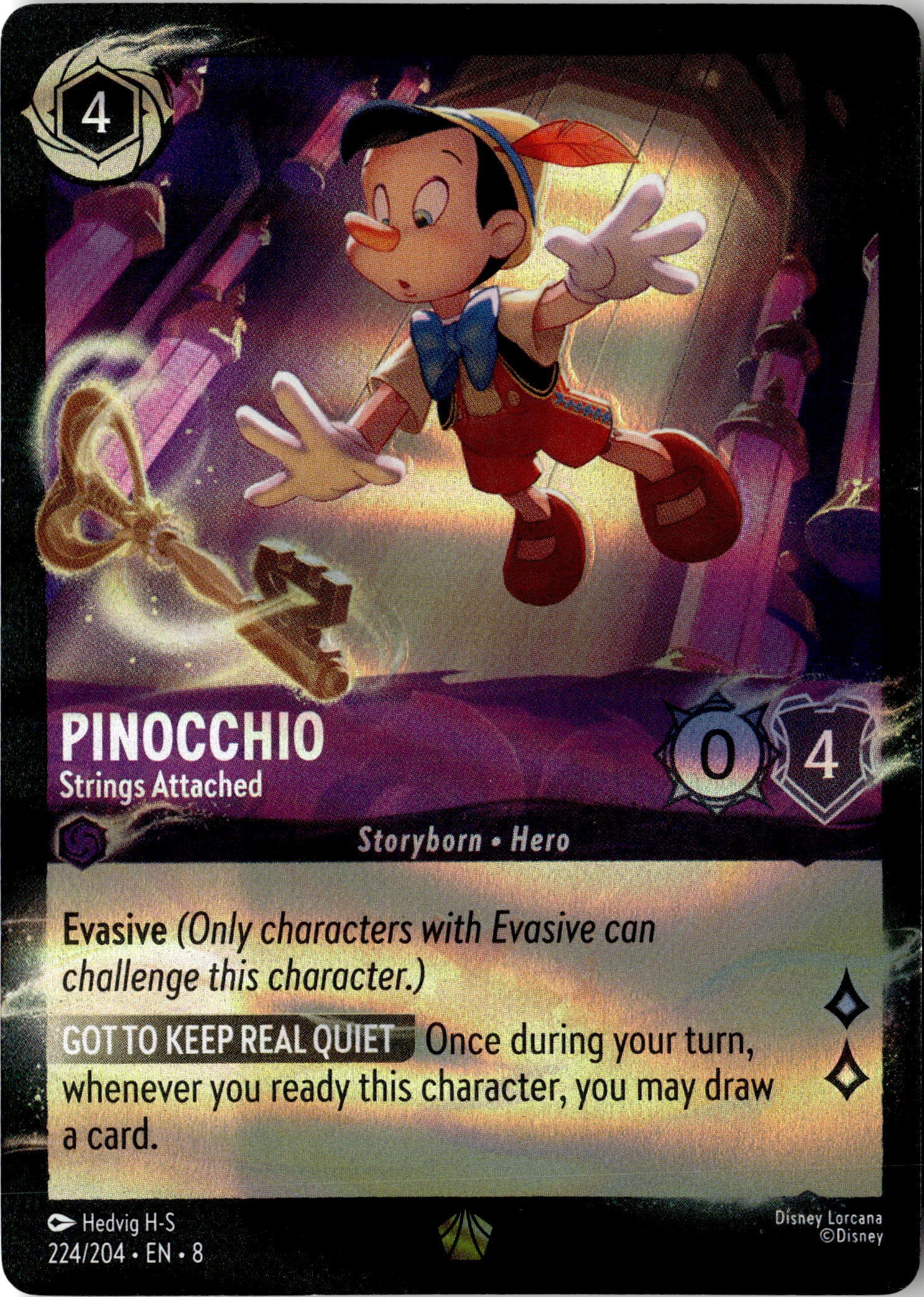 2025 Disney Lorcana En 8 Pinocchio graded slab