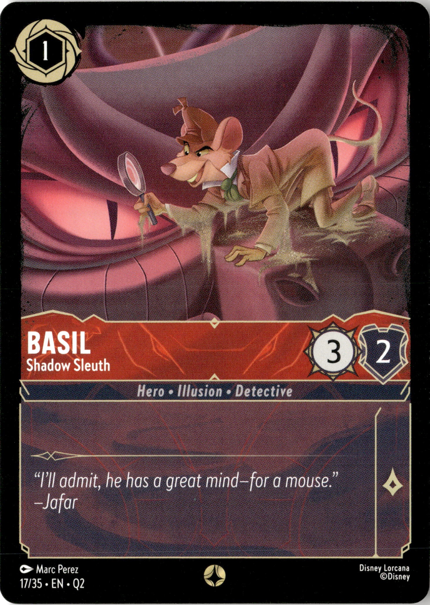 2025 Disney Lorcana En Q2 Basil - Shadow Sleuth graded slab