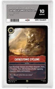 2025 DISNEY LORCANA EN Q2 PALACE HEIST #23/35 CATACLYSMIC CYCLONE MPE 10 GEM/MT — graded card up for auction