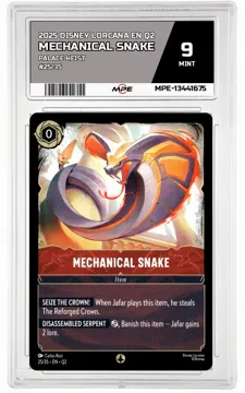 2025 DISNEY LORCANA EN Q2 PALACE HEIST #25/35 MECHANICAL SNAKE MPE 9 MINT — graded card up for auction