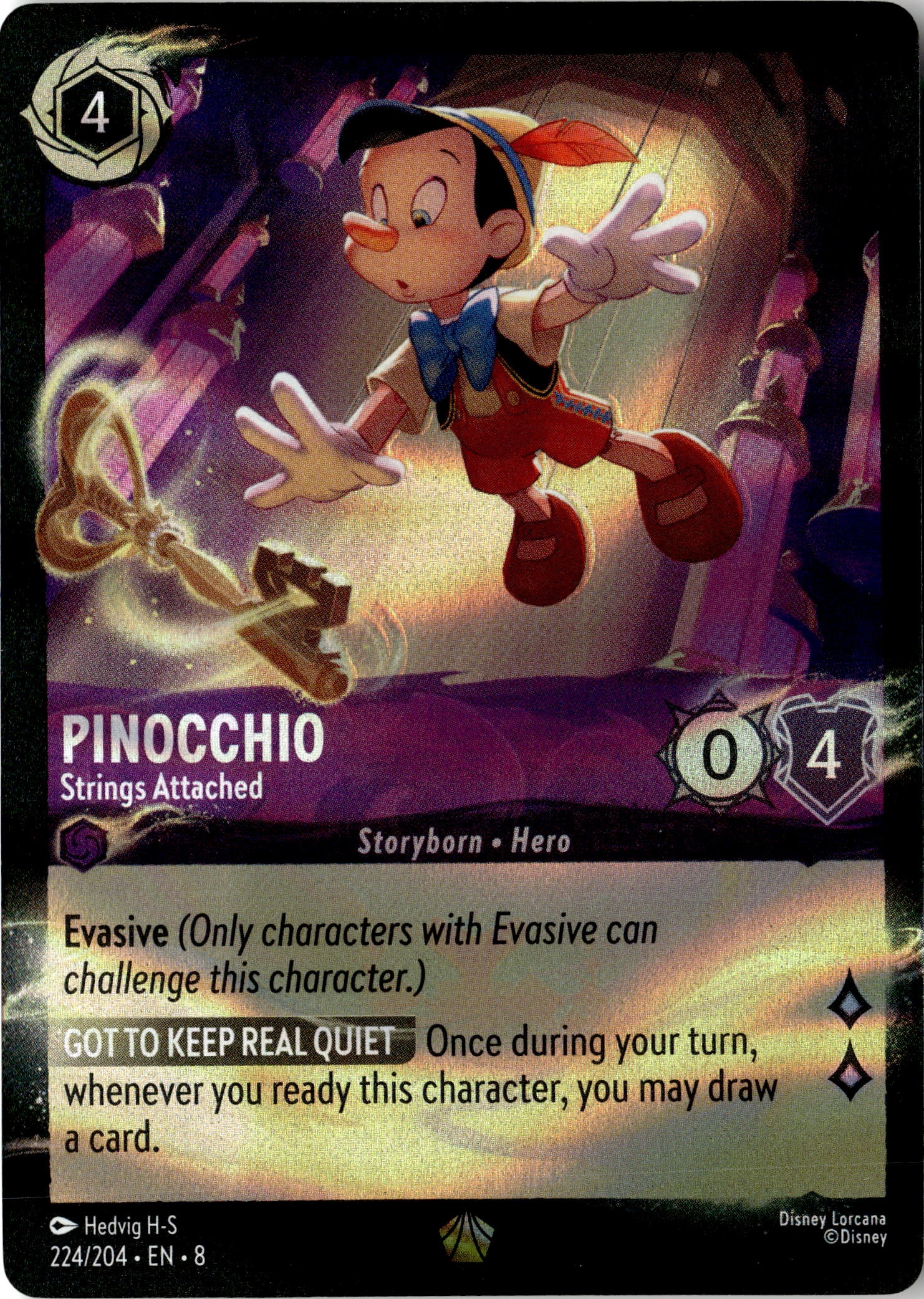 2025 Disney Lorcana En 8 Pinocchio graded slab
