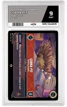 2025 DISNEY LORCANA EN Q2 PALACE HEIST #28/35 COBRA PIT MPE 9 MINT — graded card up for auction