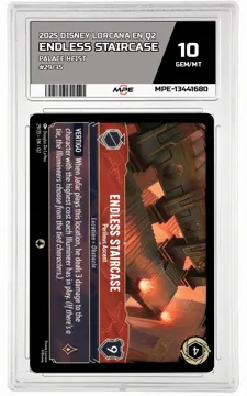 2025 DISNEY LORCANA EN Q2 PALACE HEIST #29/35 ENDLESS STAIRCASE MPE 10 GEM/MT — graded card up for auction
