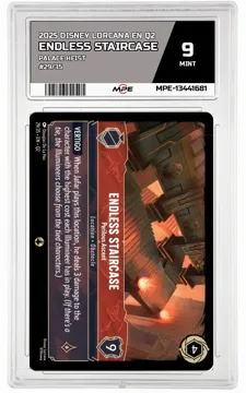 2025 DISNEY LORCANA EN Q2 PALACE HEIST #29/35 ENDLESS STAIRCASE MPE 9 MINT — graded card up for auction